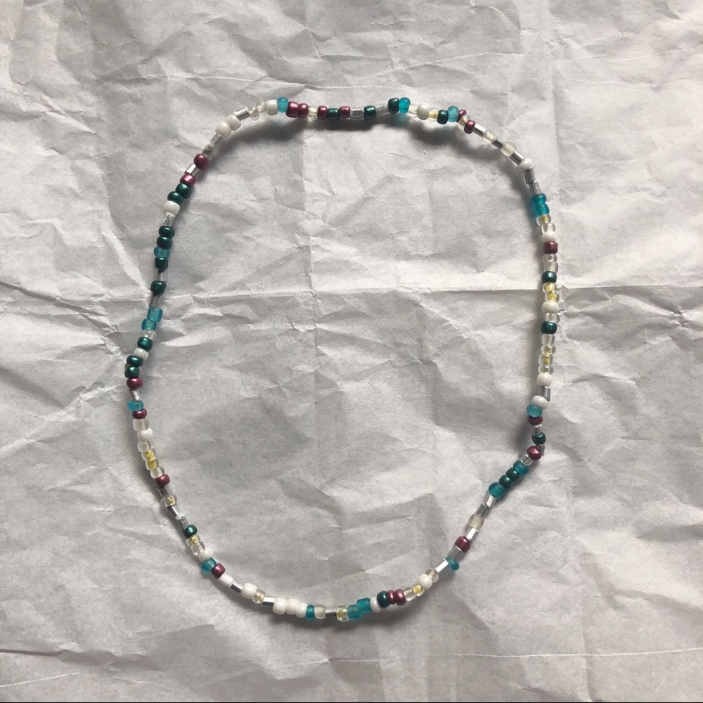 multi-color beaded choker necklace